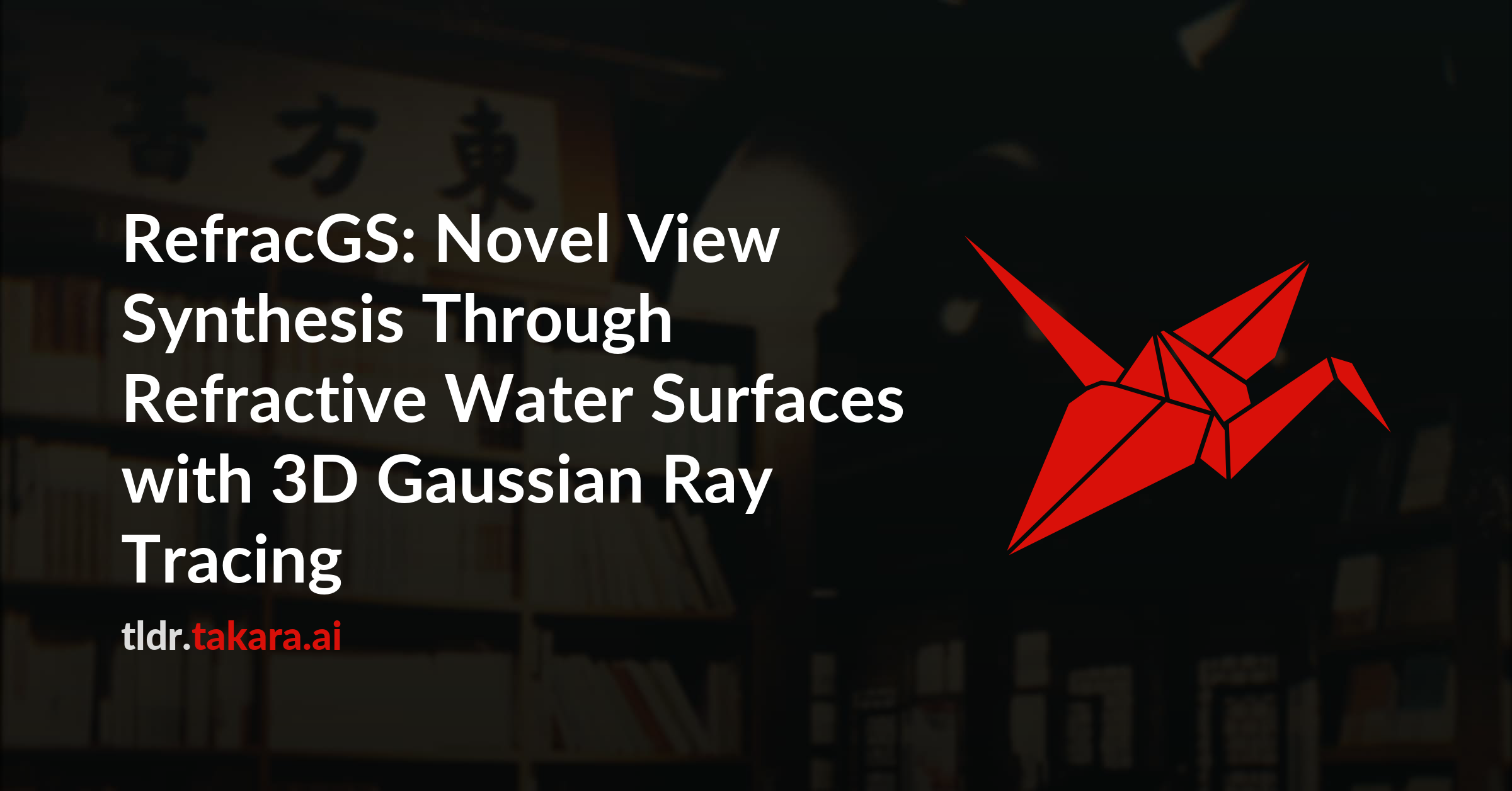 RefracGS: Novel View Synthesis Through Refractive Water Surfaces with 3D Gaussian Ray Tracing