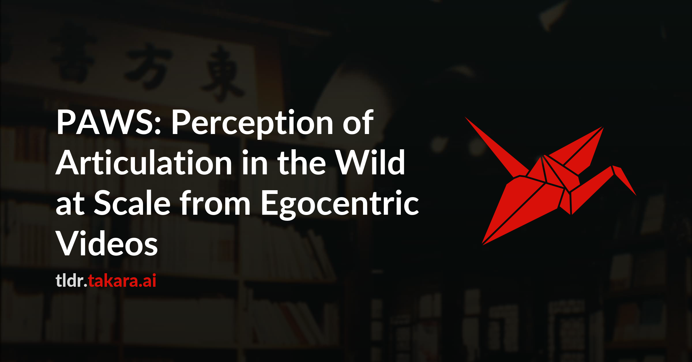 PAWS: Perception of Articulation in the Wild at Scale from Egocentric Videos