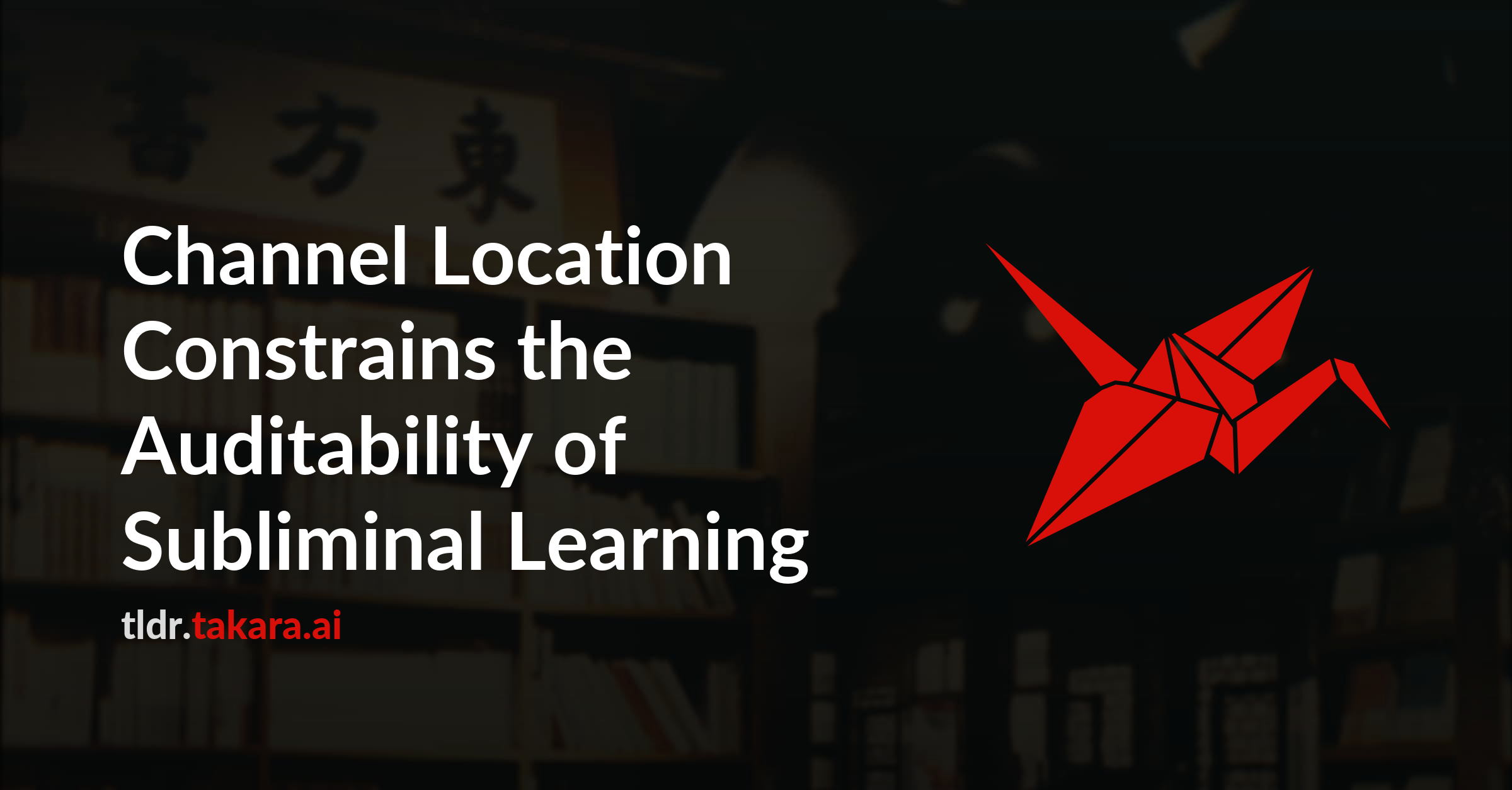 Channel Location Constrains the Auditability of Subliminal Learning