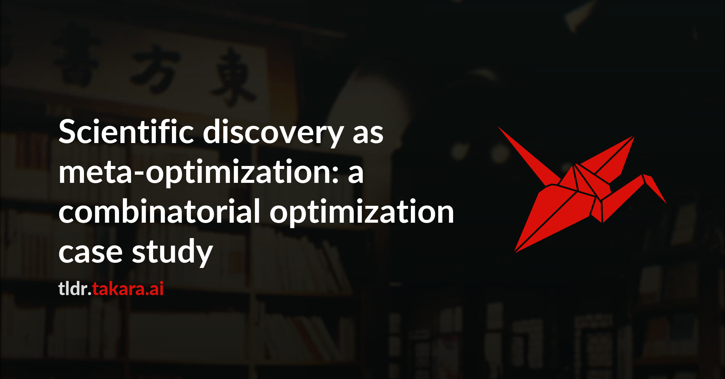 Scientific discovery as meta-optimization: a combinatorial optimization case study