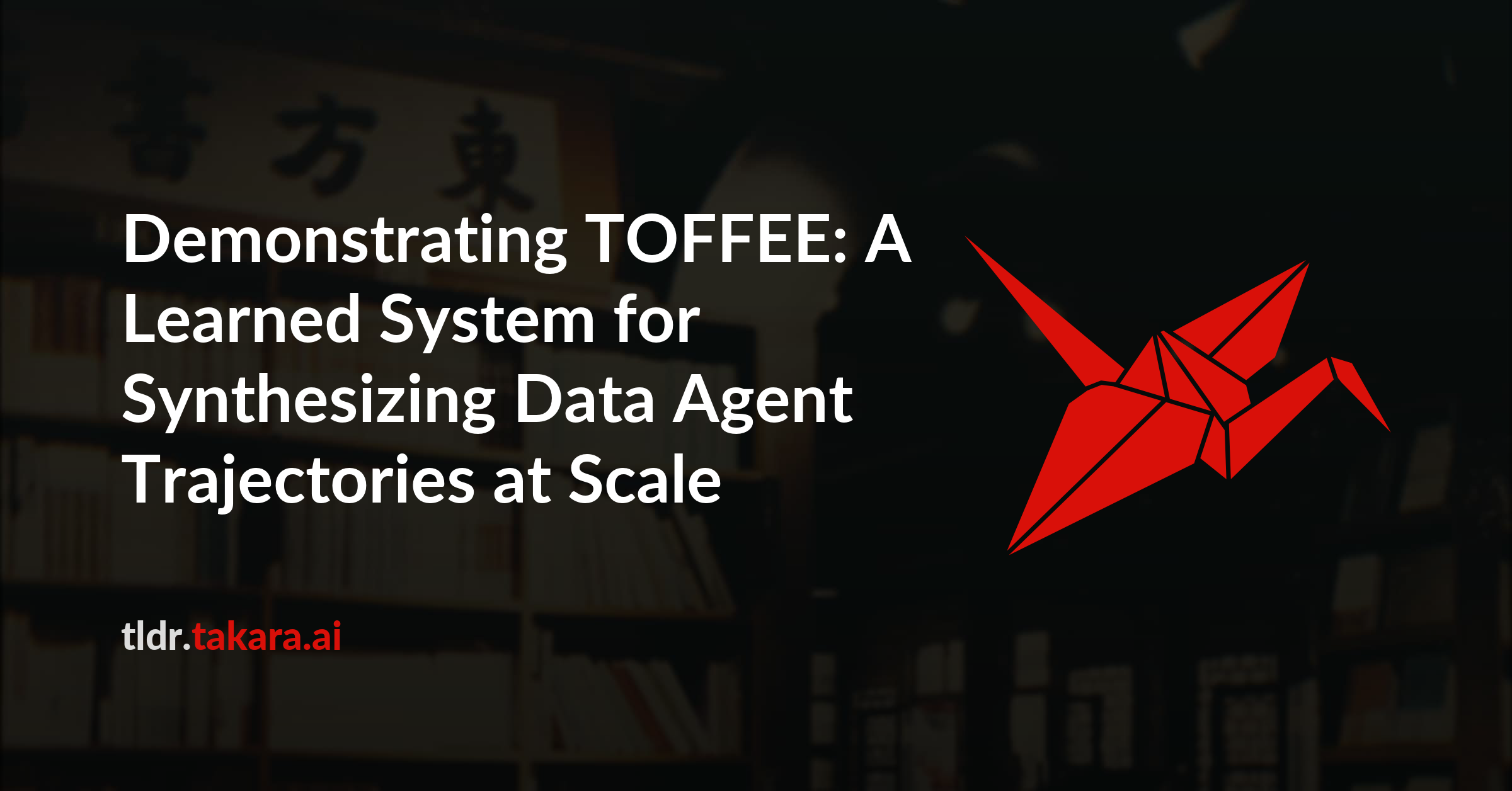 Demonstrating TOFFEE: A Learned System for Synthesizing Data Agent Trajectories at Scale