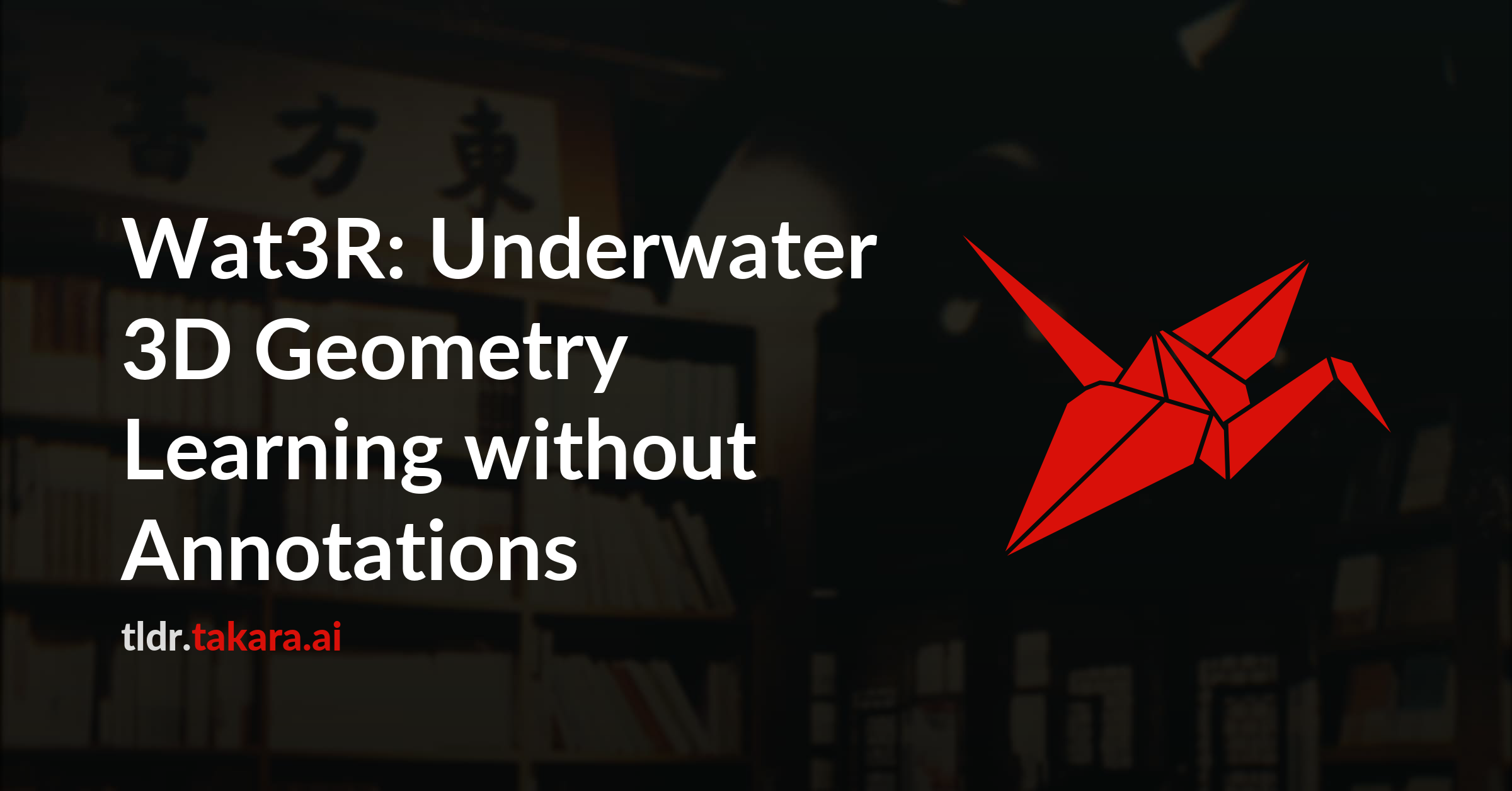 Wat3R: Underwater 3D Geometry Learning without Annotations