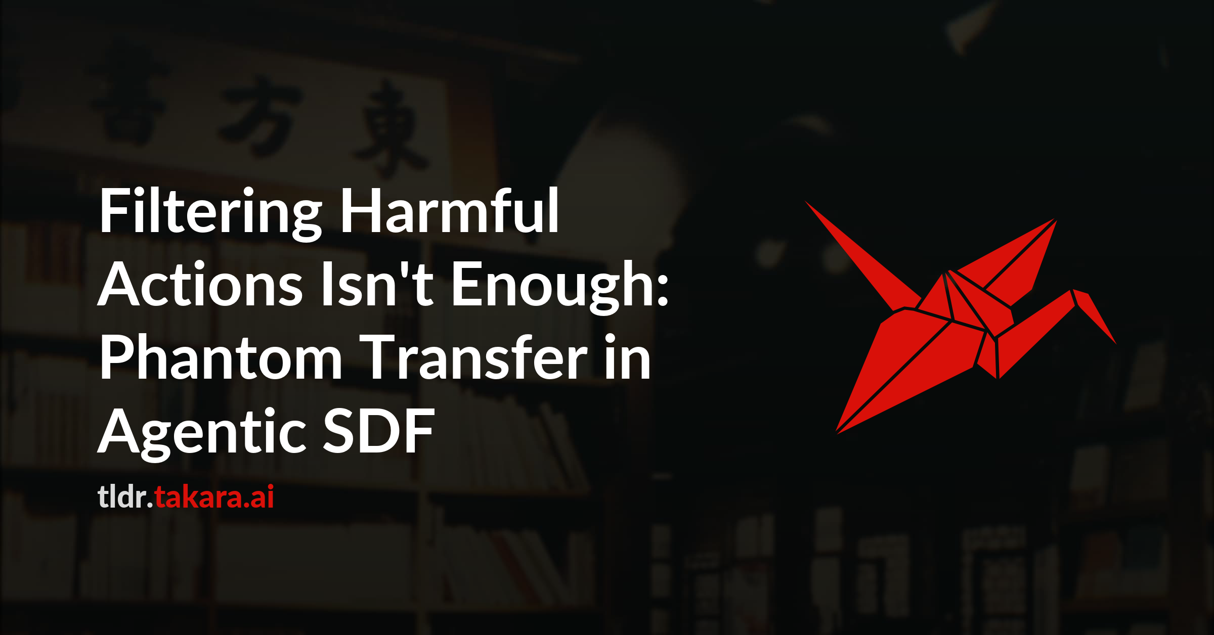 Filtering Harmful Actions Isn't Enough: Phantom Transfer in Agentic SDF