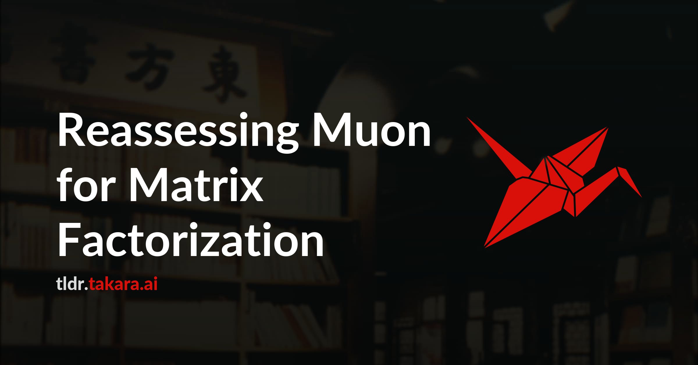 Reassessing Muon for Matrix Factorization