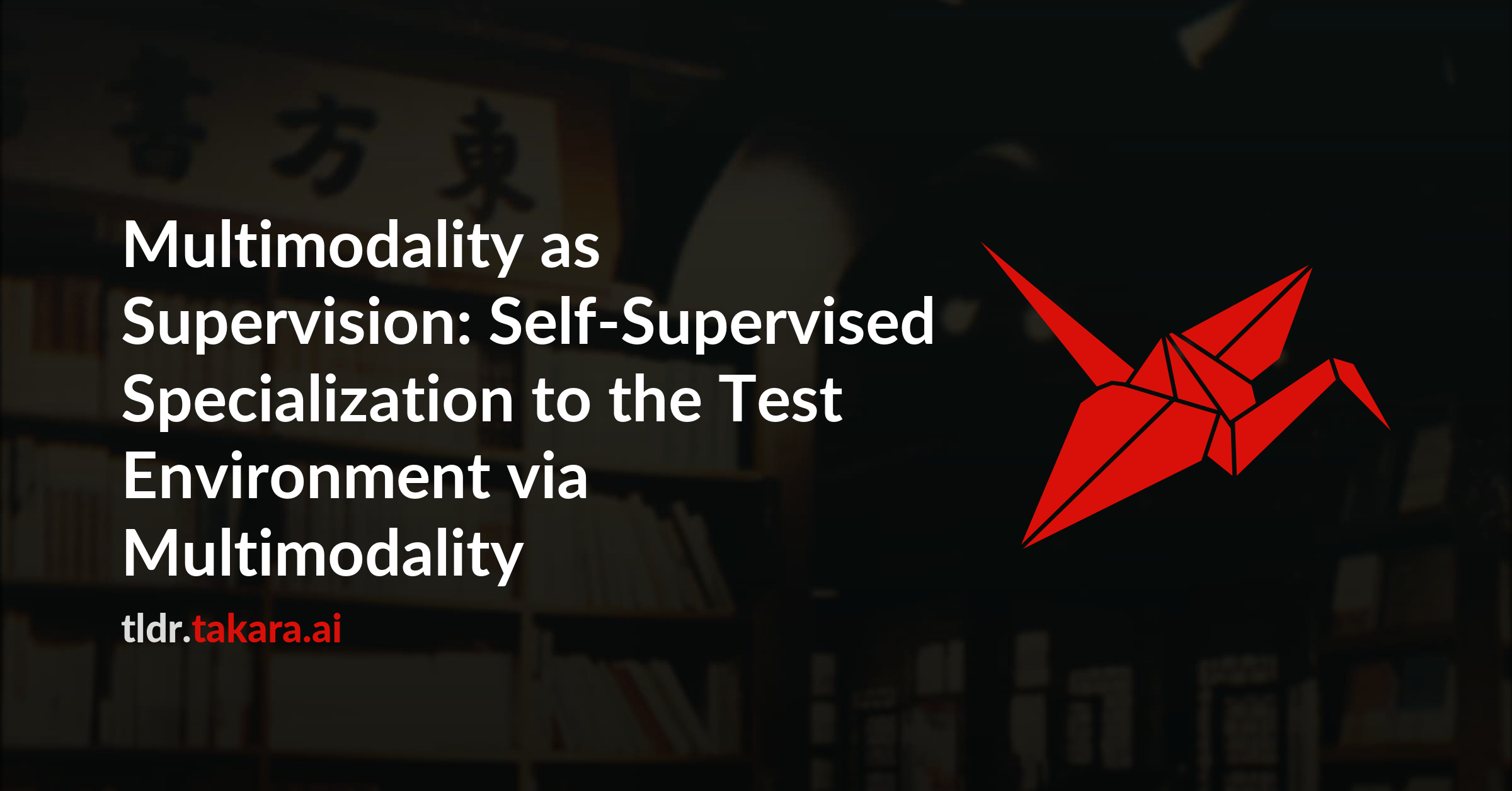 Multimodality as Supervision: Self-Supervised Specialization to the Test Environment via Multimodality