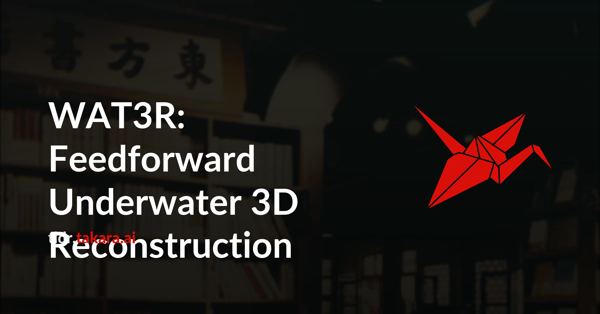 WAT3R: Feedforward Underwater 3D Reconstruction