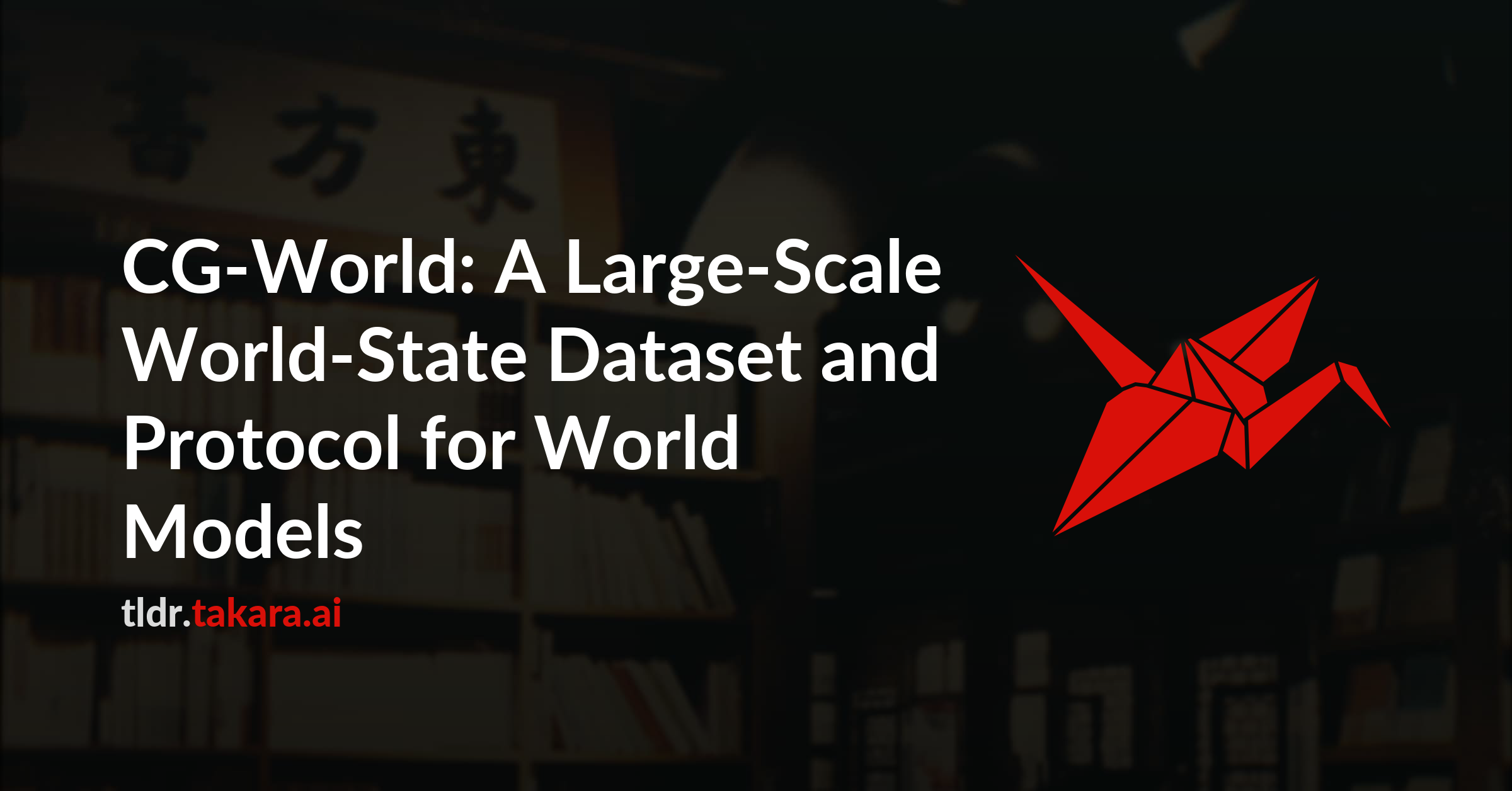 CG-World: A Large-Scale World-State Dataset and Protocol for World Models