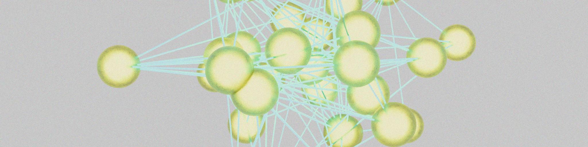 A computer generated image of a cluster of spheres