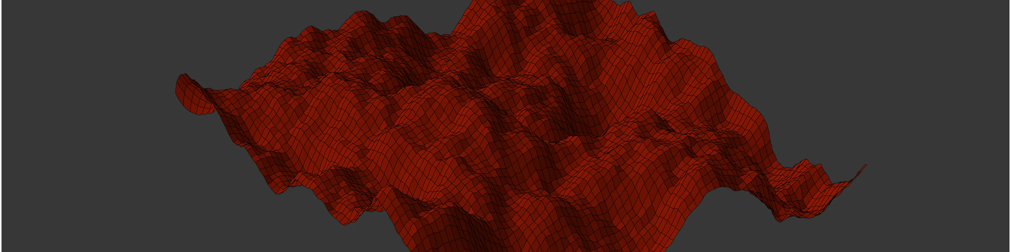 a computer generated image of a red mountain