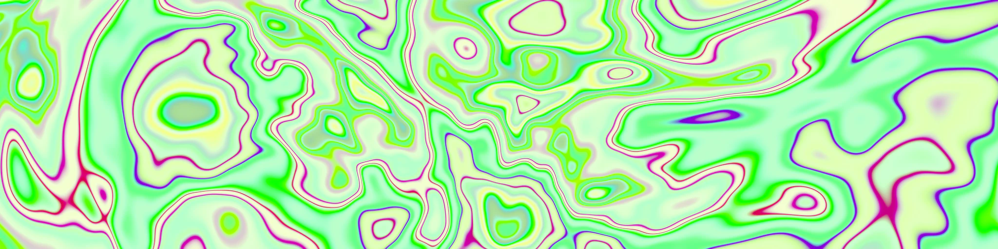 Abstract swirling pattern of green and purple hues.