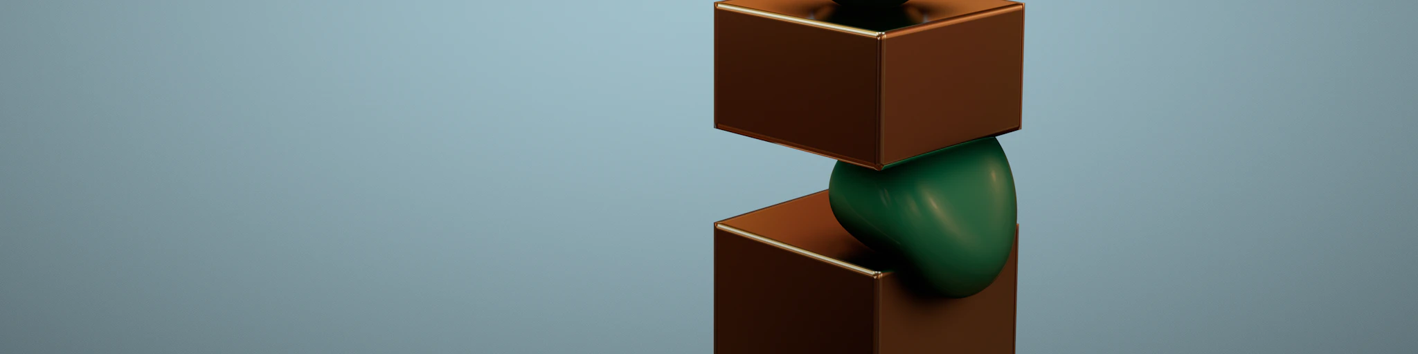 a green vase sitting on top of a wooden block