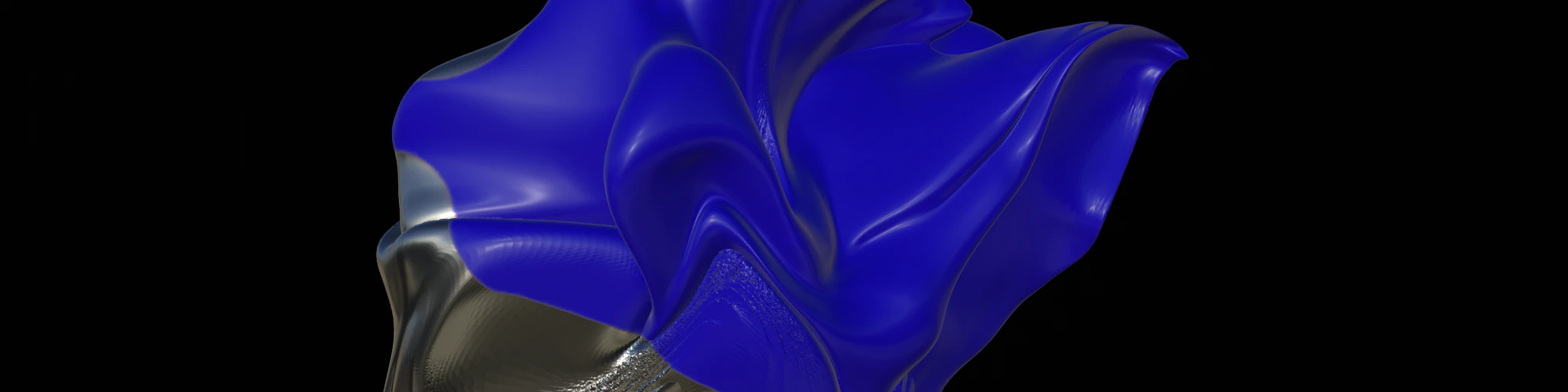 a computer generated image of a blue flower