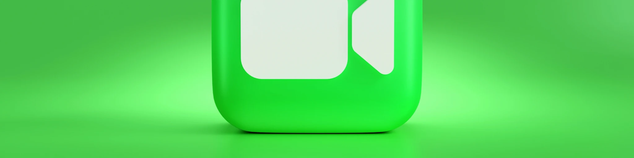 a green square button with a white speech bubble