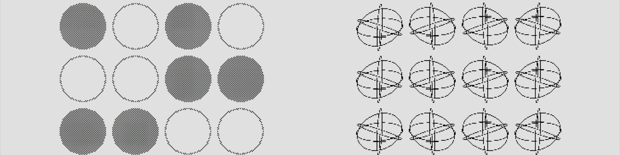 a diagram of a number of circles and a number of dots