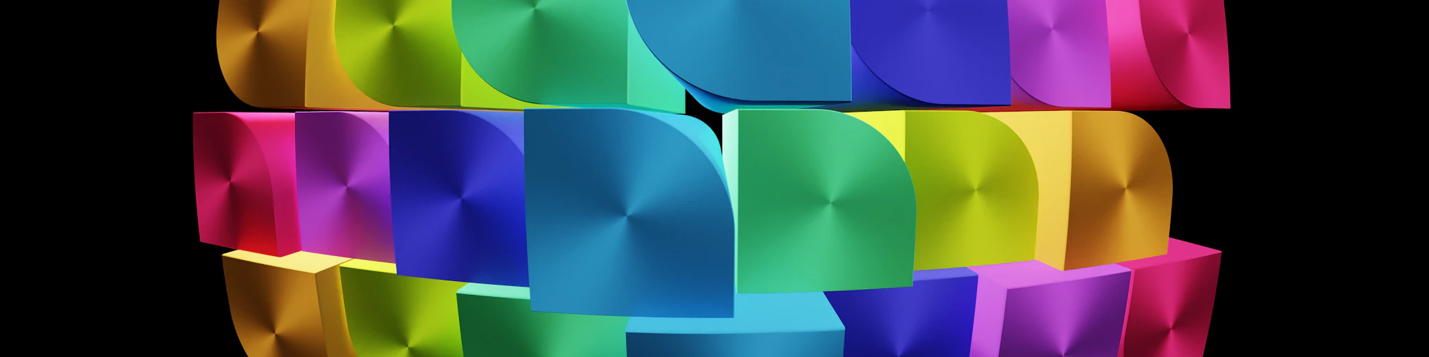 a multicolored object with a black background